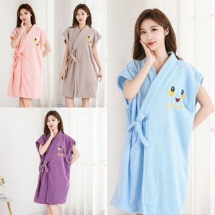 New Pineapple Pie Bathrobe Bath Skirt Wearing Bath Towel Coral Fleece Thickened Soft Absorbent Home Pajamas Hotel Bathrobe