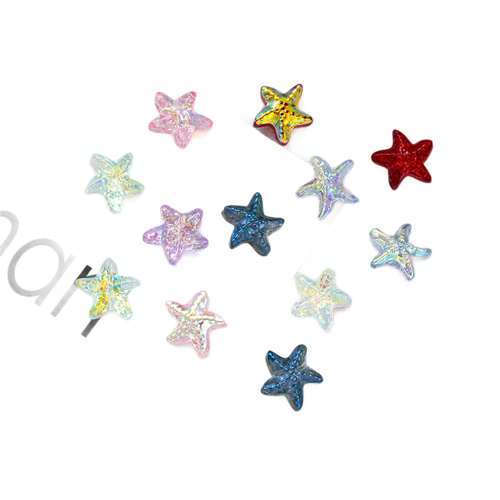14mm vidrio galvanizado estrella de mar perlas de moda accesorios de joyería