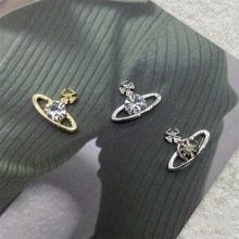 简约迷你星球合金配件高级镶钻饰品气质土星发夹手机壳DIY材料