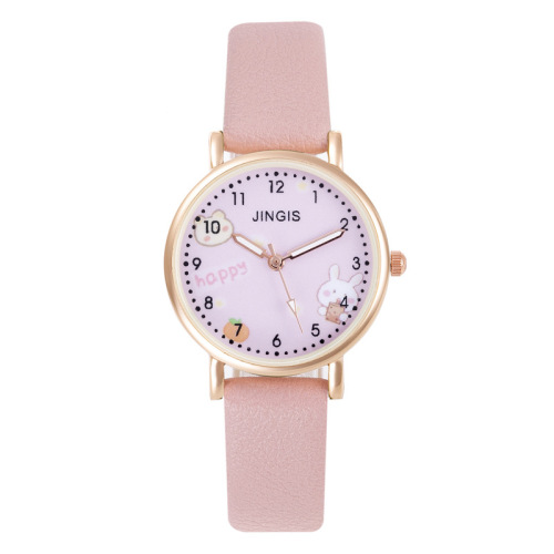 New Cute Cartoon Children's Watch, Adorable Fresh and Clean Dial Student Girls Watch, College Style