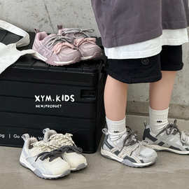 2026年春季新款儿童运动鞋时尚潮流双系带网面透气男女童休闲鞋