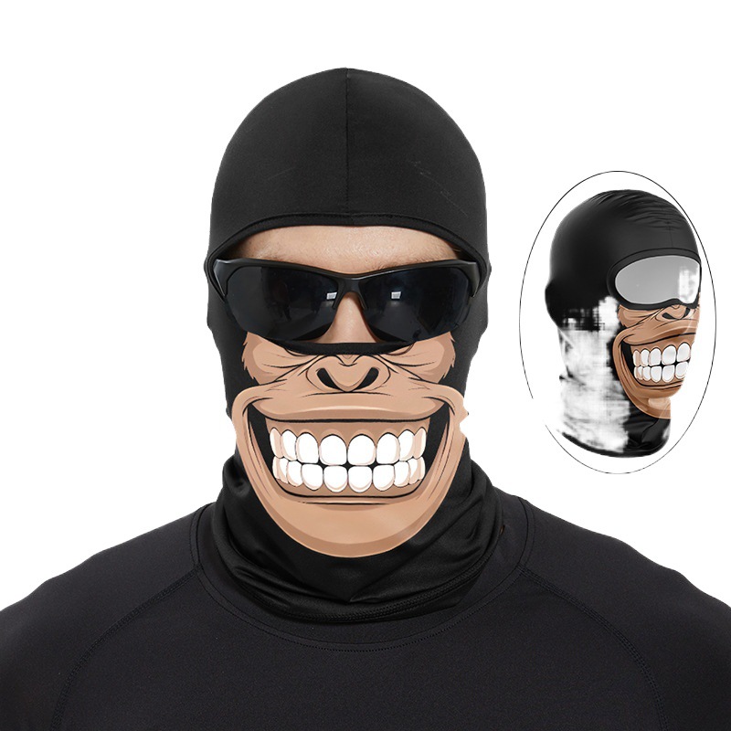 Cross-border skull sun protection riding hood motorcycle Ice Silk full face mask spring and summer outdoor windproof scarf for men and women
