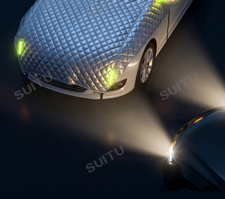 Car windshield snow cover, winter thickened frost and freeze protection, sunshade, and heat insulation half-car cover