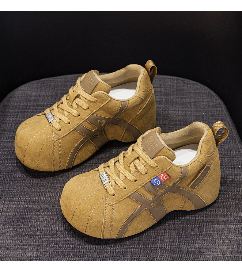 Giày sneaker nữ chunky đế dày phong cách Birkenstock mũi to, thời trang retro Mỹ, tăng chiều cao — M2982 li đơn màu vàng, M2982-1 màu nâu cộng với nhung, M2982-1 màu xám nhung, M2982 lớp lót đơn màu xám chi tiết 17