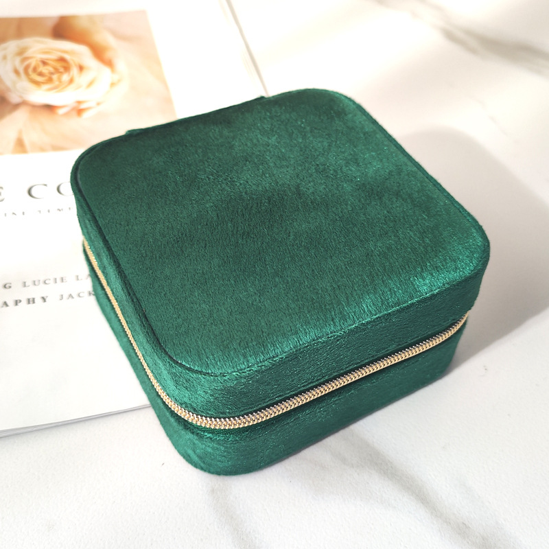 Solid Color Pattern Fashion Style Fashion Solid Color Flannel Jewelry Boxes 1 Piece