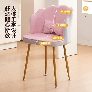 Makeup Chair Home Girl's Bedroom Flower Petal Chair Backrest Light Luxury Simple Modern Desk Chair Nail Art Dressing Table Chair