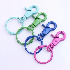 犬型のキャンディーカラーのリングクリップ、DIYおもちゃ、キーホルダー、アクセサリー、ハンドバッグ、小さなギフト、ペンダント、亜鉛合金製