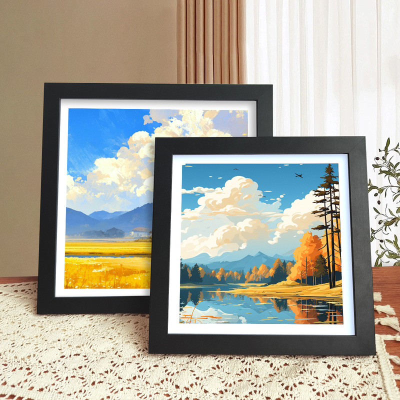 Square Photo Frame Mdf Wooden Picture Frame Cross-Border Simple Black Frame Export Oil Painting Mounting Frame Table Hanging Wall Square Photo Frame Mdf Wooden Picture Frame Cross-Border Simple Black Frame Export Oil Painting Mounting Frame Table Hanging Wall