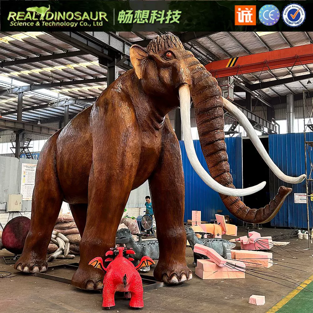 仿真卡通猛犸象电动动物机模仿生大象猛犸象模型模型制作厂家