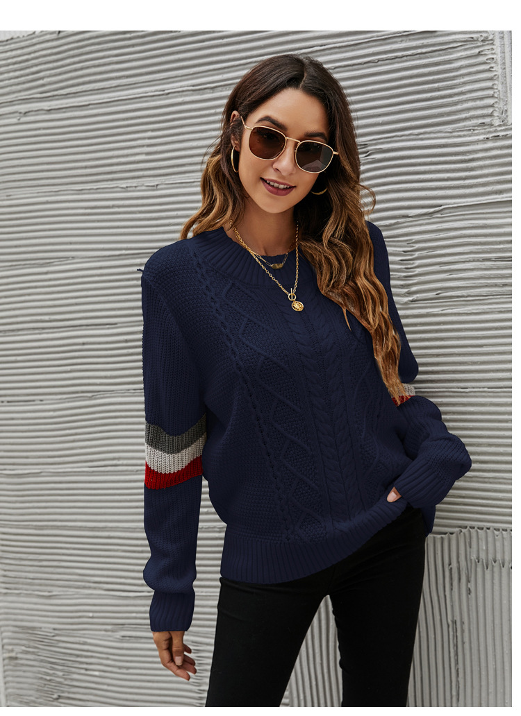 Woman Wholesale LooseCrew Neck Knitted Sweater