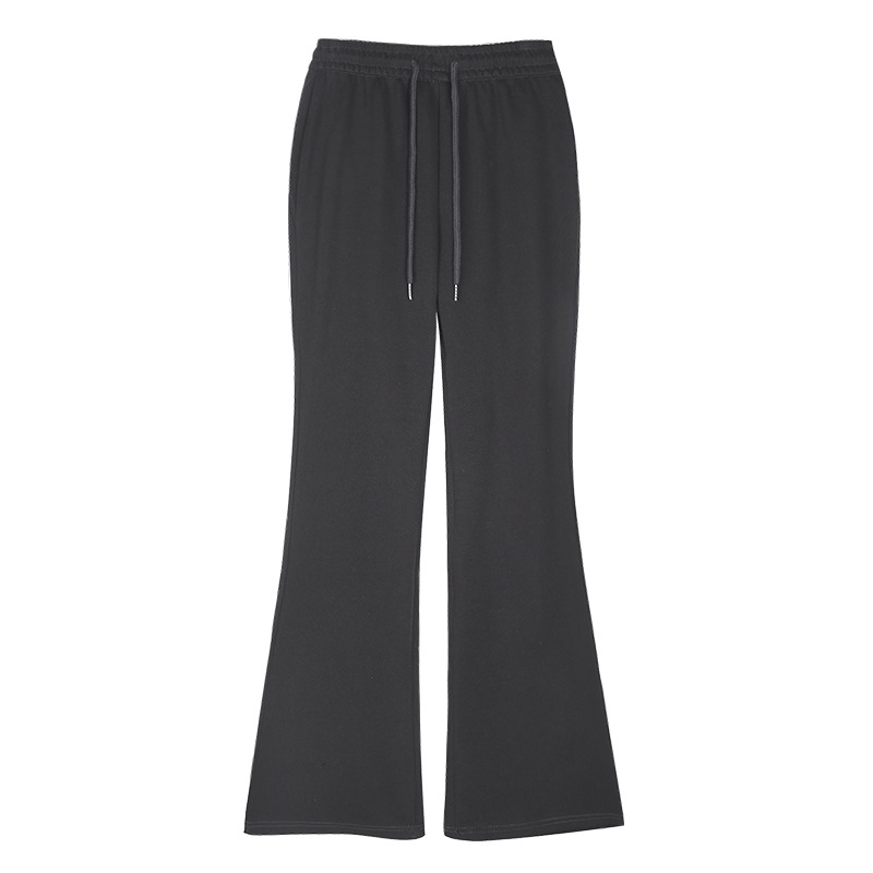 Flared For Women, Spring And Autumn 2025 New High Waist Slimming Bell Bottom Pants, Petite Casual Gray Sweatpants_voghion.com