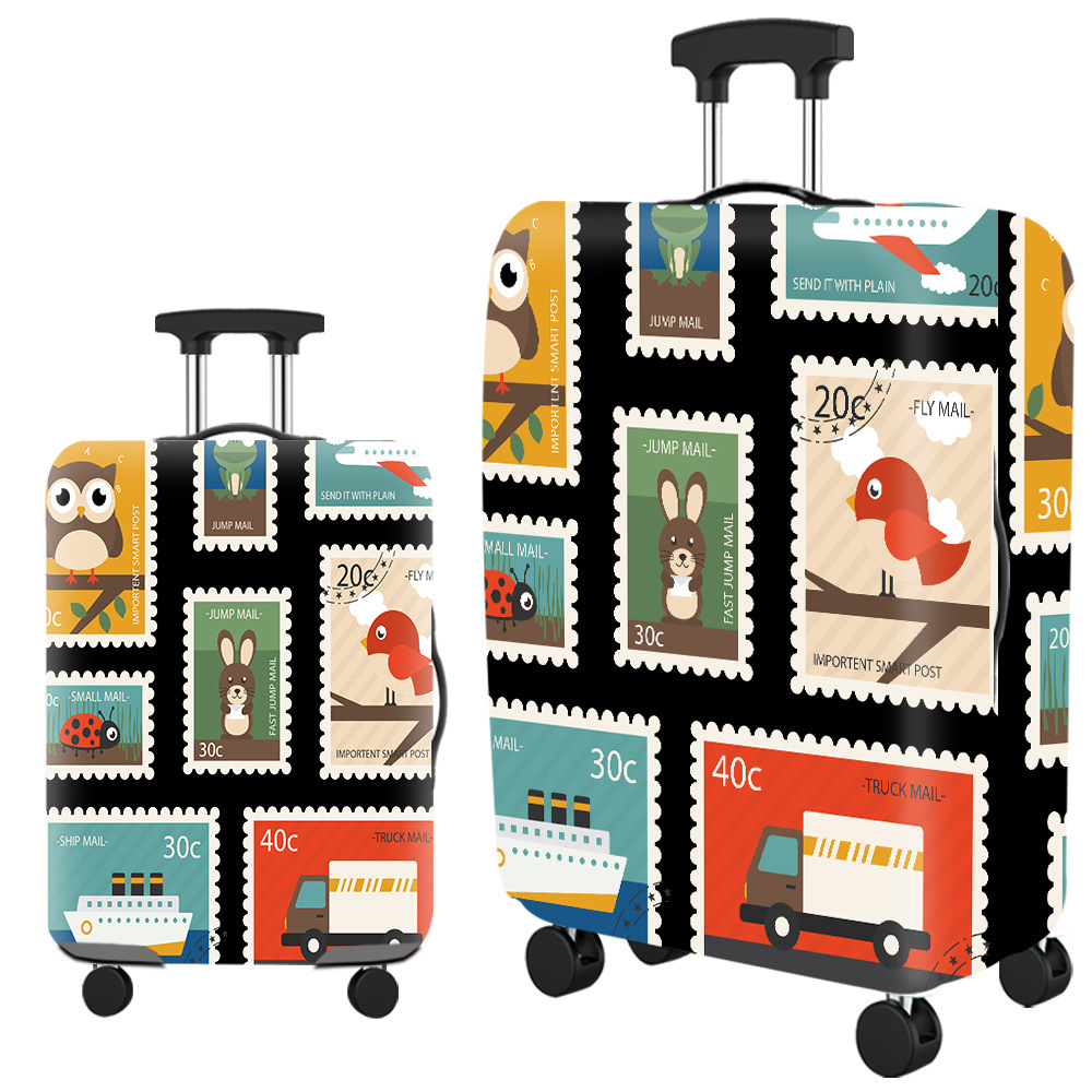 cubierta de maleta gruesa y resistente al desgaste cubierta de caja elástica caja de tracción cubierta de polvo cubierta de maleta de viaje impresión completa