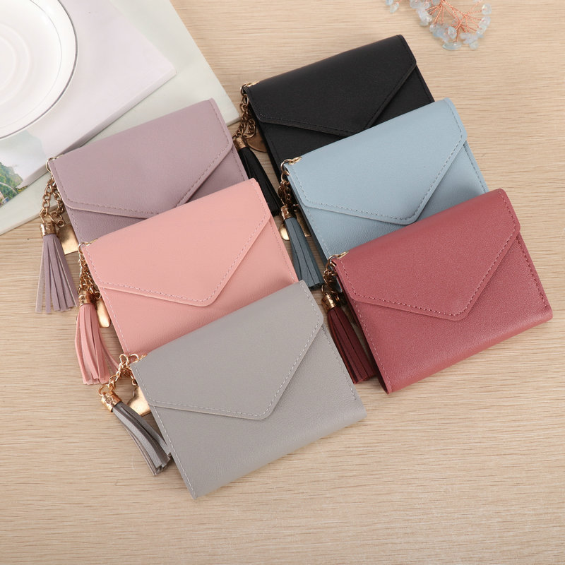 Solid Color Phone Bag Short Style Women's Card Holder 2025 All Seasons Simple Versatile Coin Purse Pendant Wallet Women's Card Holder