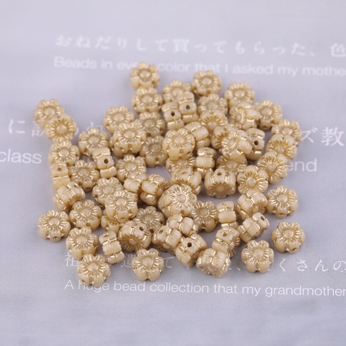 2025 nueva cuenta de vidrio checo preciosa flor hawaiana de vidrio 6mm aproximadamente 100 piezas accesorios de bricolaje