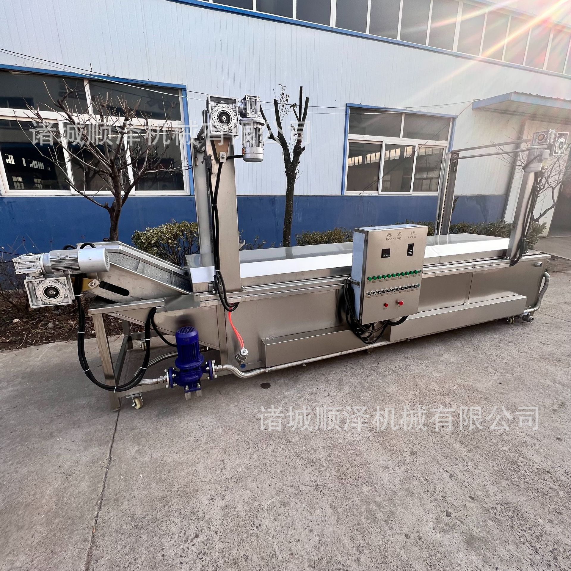 生产销售大蒜蒸煮漂烫机 连续式果蔬杀青漂烫机流水线