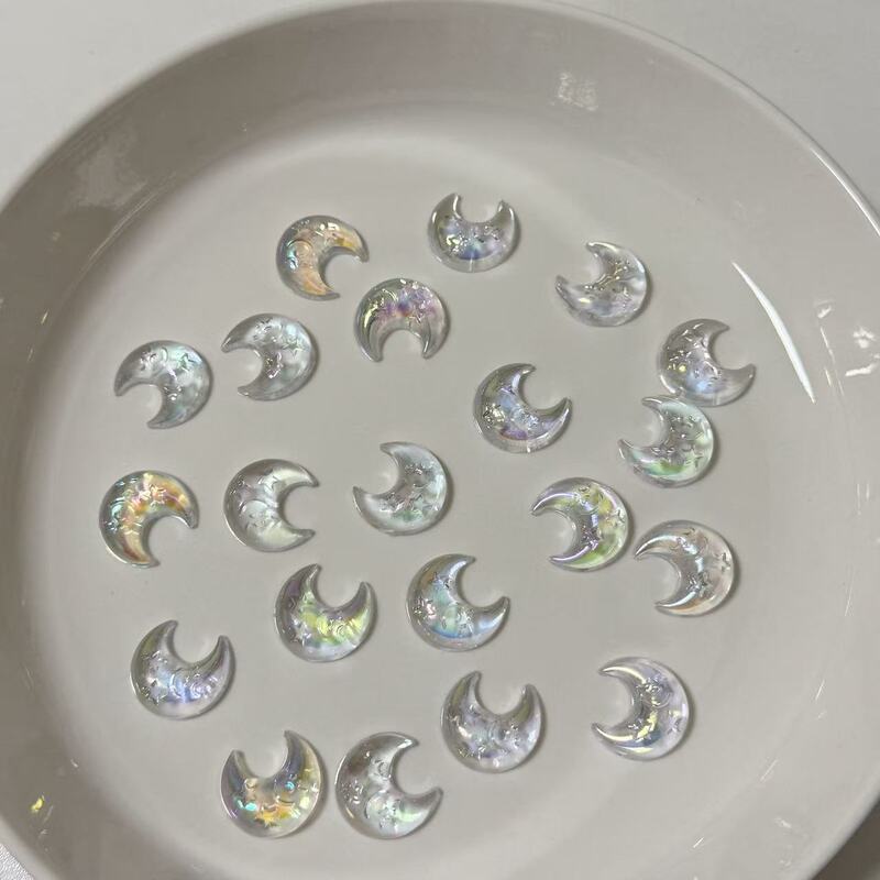 Acrylic bright bright color moon summer hole shoes mobile phone shell design material decoration wholesale in stock handmade
