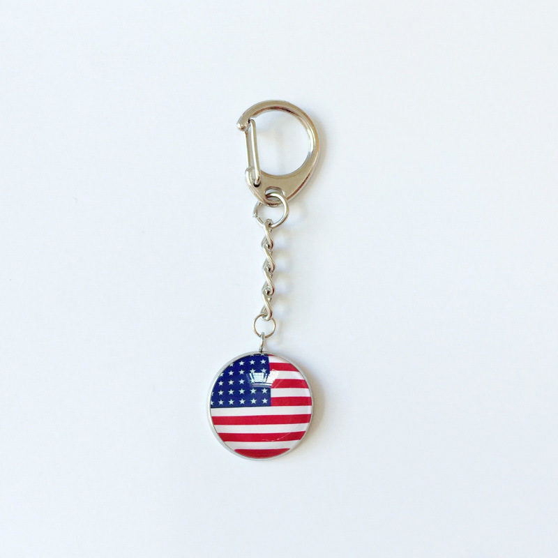 13g Weight Bag Pendant, Keychain Classification 1 Piece Quantity Holiday, Daily Occasion 316 Stainless Steel , Alloy Material National Flag Pattern Epoxy Design Simple Style Style 1 Piece Simple Style National Flag 316 Stainless Steel  Alloy Epoxy Bag Pendant Keychain 18