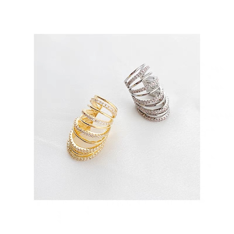 Inlay Design 1 Piece Simple Style Classic Style U Shape Inlay Copper Zircon Ear Cuffs