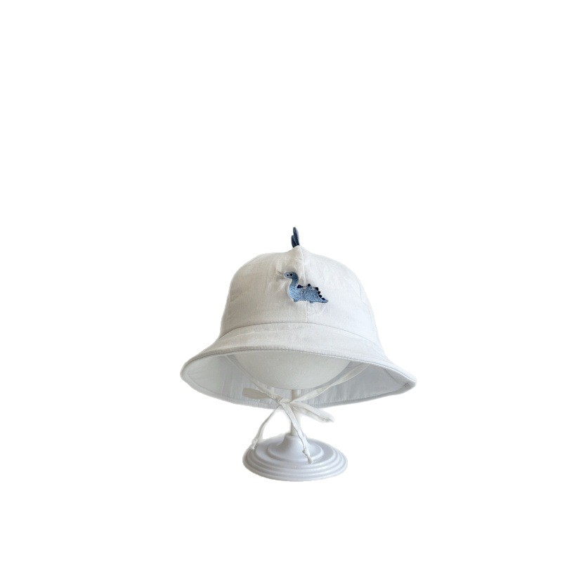 Baby verano sombrero de pescador delgado sombrero lindo dinosaurio bordado niño personalidad de dibujos animados sombrero de cúpula