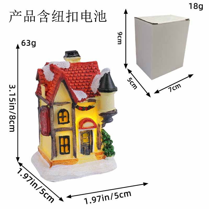 Jingchen nuevas decoraciones de Navidad 2023 transfronteriza resina casa color luminoso escritorio decoración al por mayor