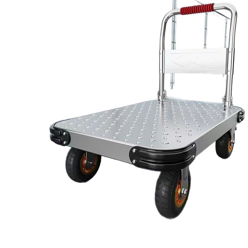 鋼板カート倉庫静音フラットカート運搬機能カート荷物折り畳み運搬工具車|undefined