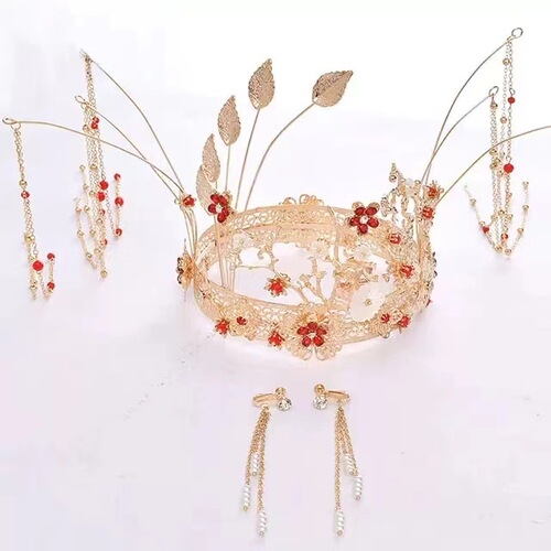Hanfu headwear hair crown women's ancient style simple hair accessories Wei and Jin Dynasty costume phoenix crown retro tassel hairpin hairpin