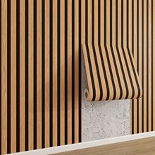 格栅自粘墙纸电视背景墙wallpaper复古客厅墙贴条纹家用壁纸贴纸