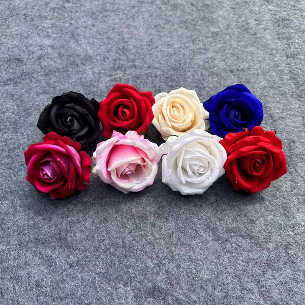 Wholesale simulated velvet rose head red corsage wedding flower wall photo props fake flower arch simulated flower head