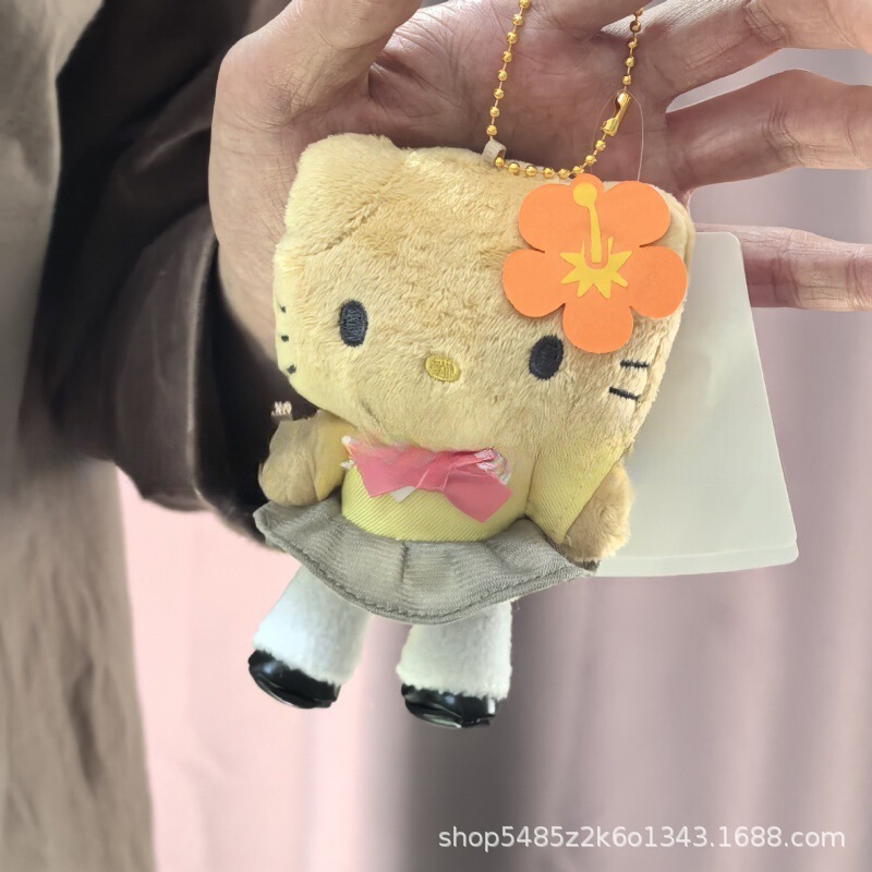 黑色草帽kitty帽宝宝挂件爱心扣公仔玩偶可爱赫本风挂饰钥匙扣|undefined