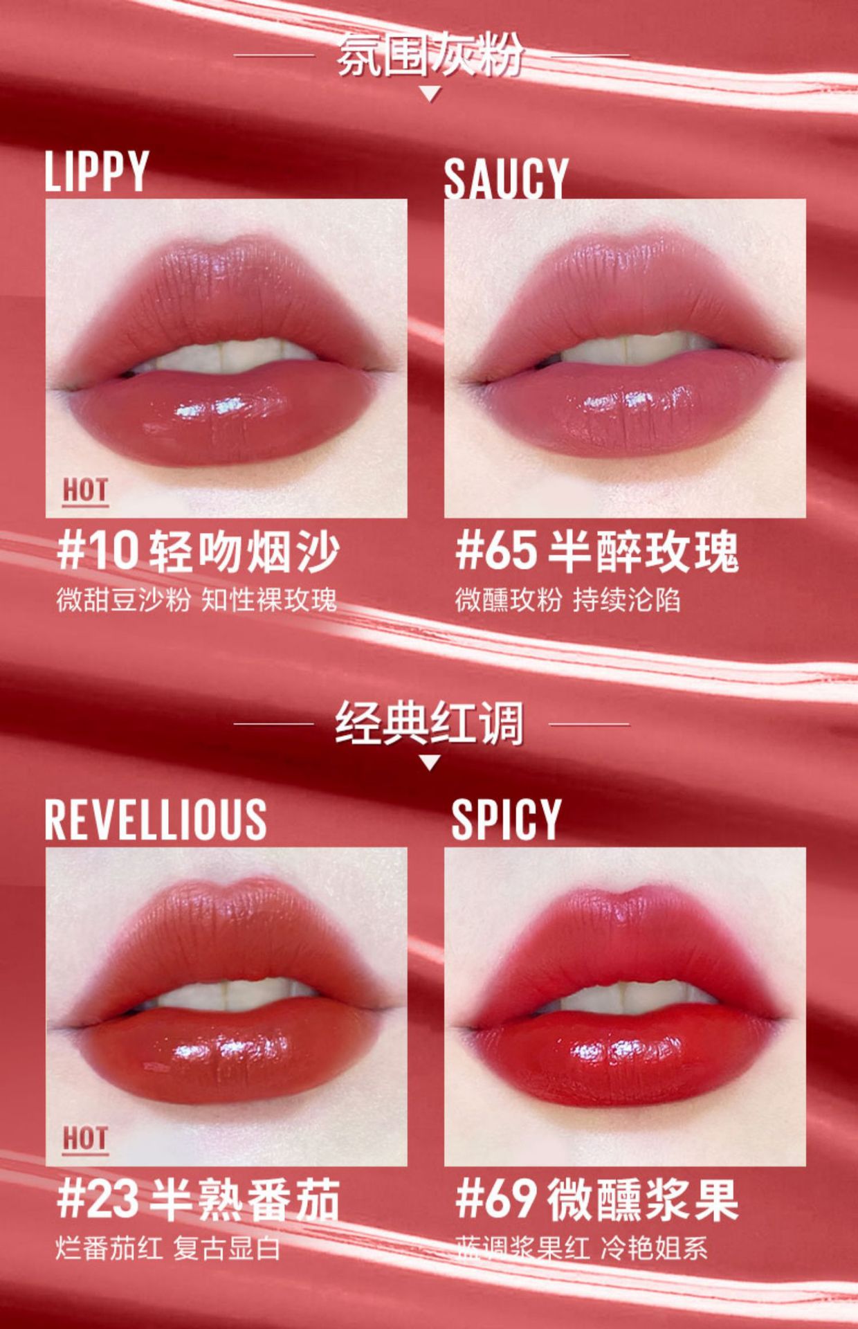 Lipstick, long-lasting lip gloss, long-term effect, mirror effect