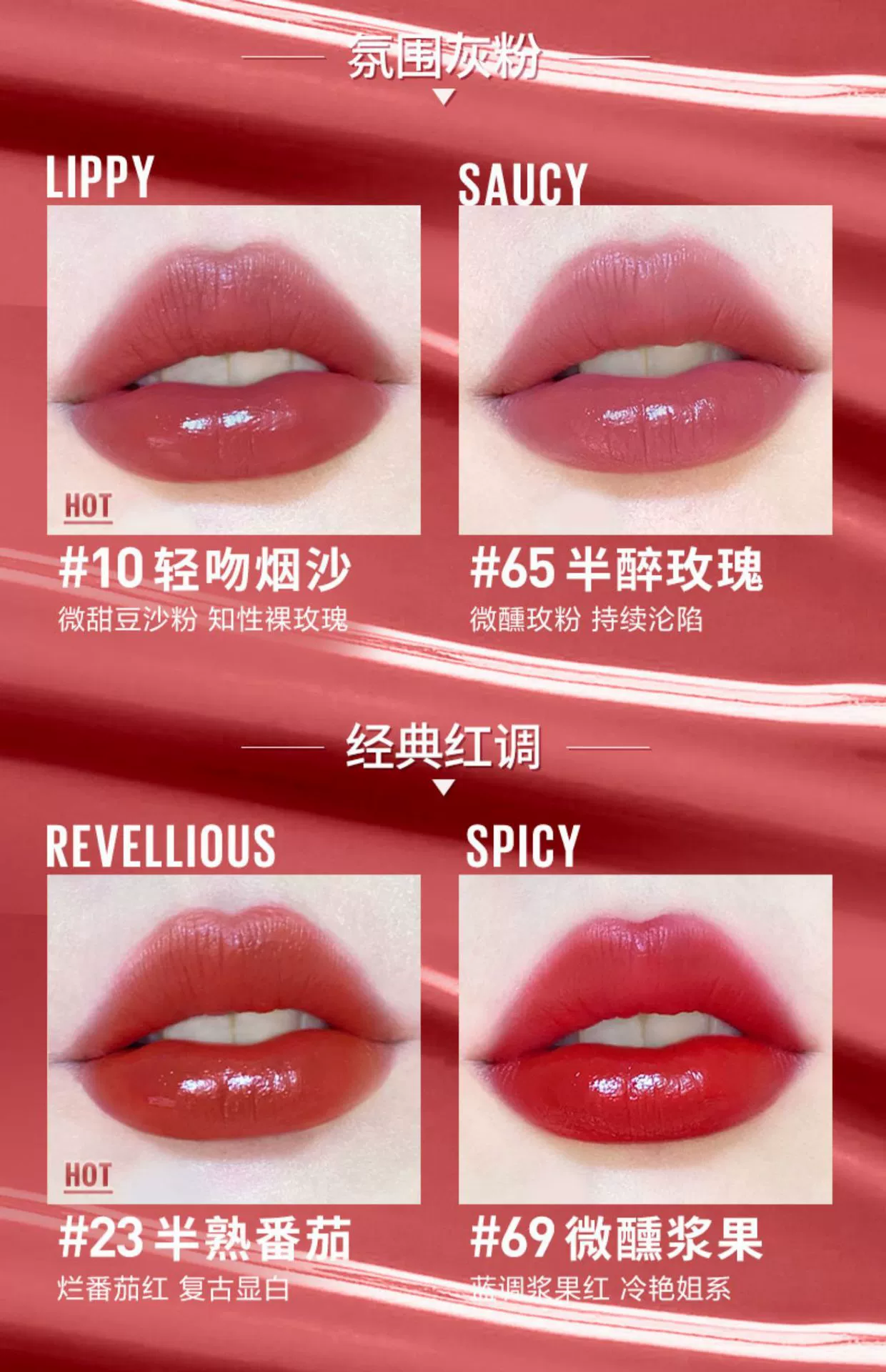 Lipstick, long-lasting lip gloss, long-term effect, mirror effect