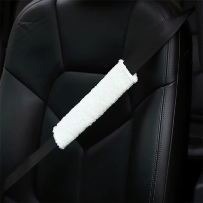 Seat belt shoulder pad pad cute bear rabbit car - lambswool-shoulder-pads-white