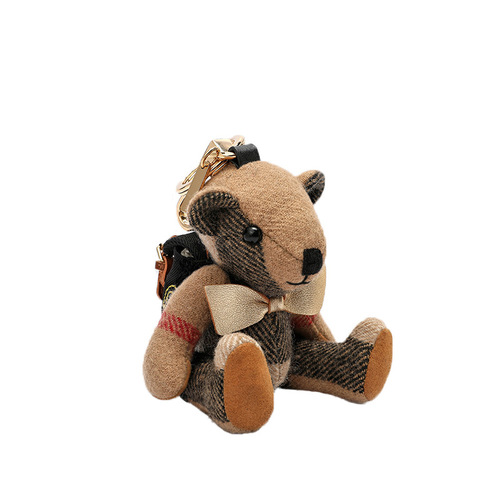 Adorable Plush Bear Backpack Charm, Decorative Bag Accessory, Cute Cartoon Figurine, Couple Car Keychain, Trendy