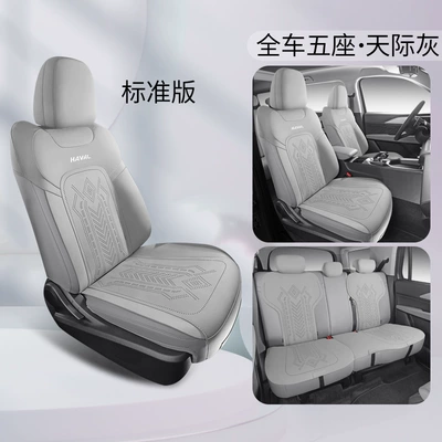 car seat cushion suede four: Modelə uyğun (Original) oturacaq örtükləri - one-set-of-five-seats-standard-edition-sky-gray-special-for-haval-raptors-special-car
