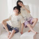 New Couple Pajamas Summer Pure Cotton Short Sleeve Men's All Cotton Home Clothes Outwear Women's Cartoon Suit Large Size