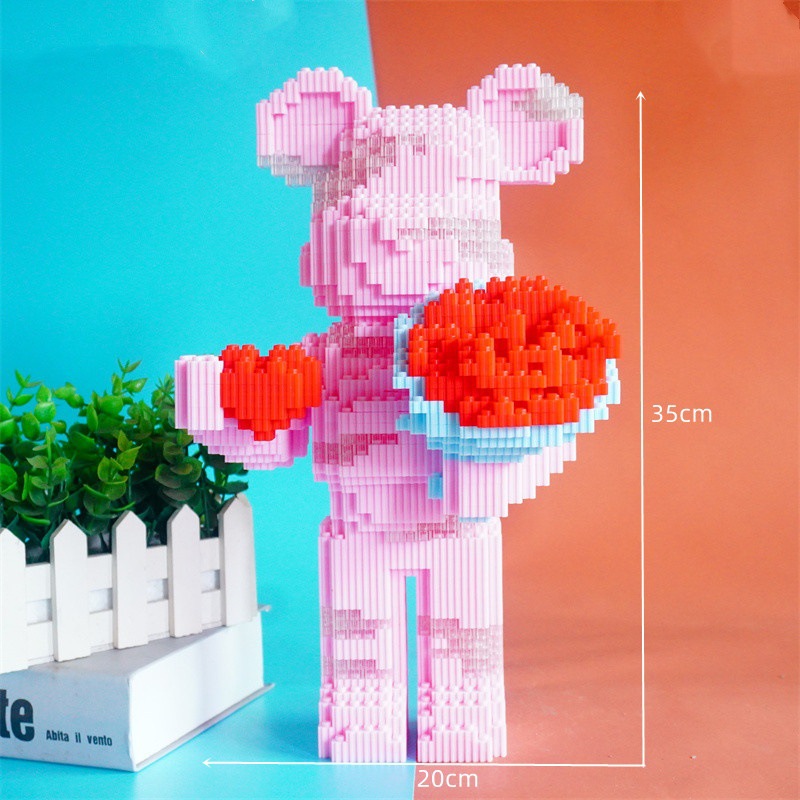 Compatible con Lego pequeñas partículas ensambladas juguete Super blanco oso violento bloques de construcción grande decoración piso adulto alta dificultad rompecabezas