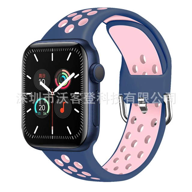 Подходит для Apple, силиконовый ремешок Nike с защёлкой, для Apple Watch 8/7/SE/6/5/4/3/2/1, двухцветный силикон
