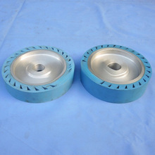 离心式铝芯橡胶轮抛光机砂带套轮砂轮机弹性抛光轮金属刀具打磨轮