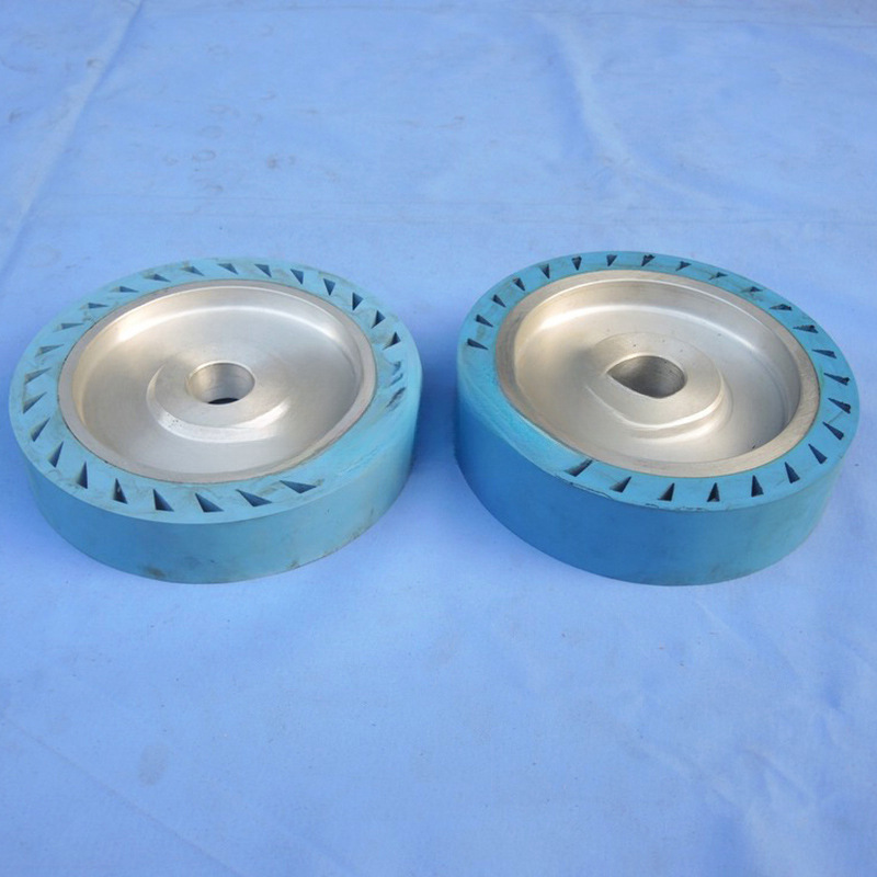 Rueda de goma centrífuga de núcleo de aluminio máquina de pulido de cinta abrasiva rueda de pulido elástica máquina de molienda de herramientas metálicas