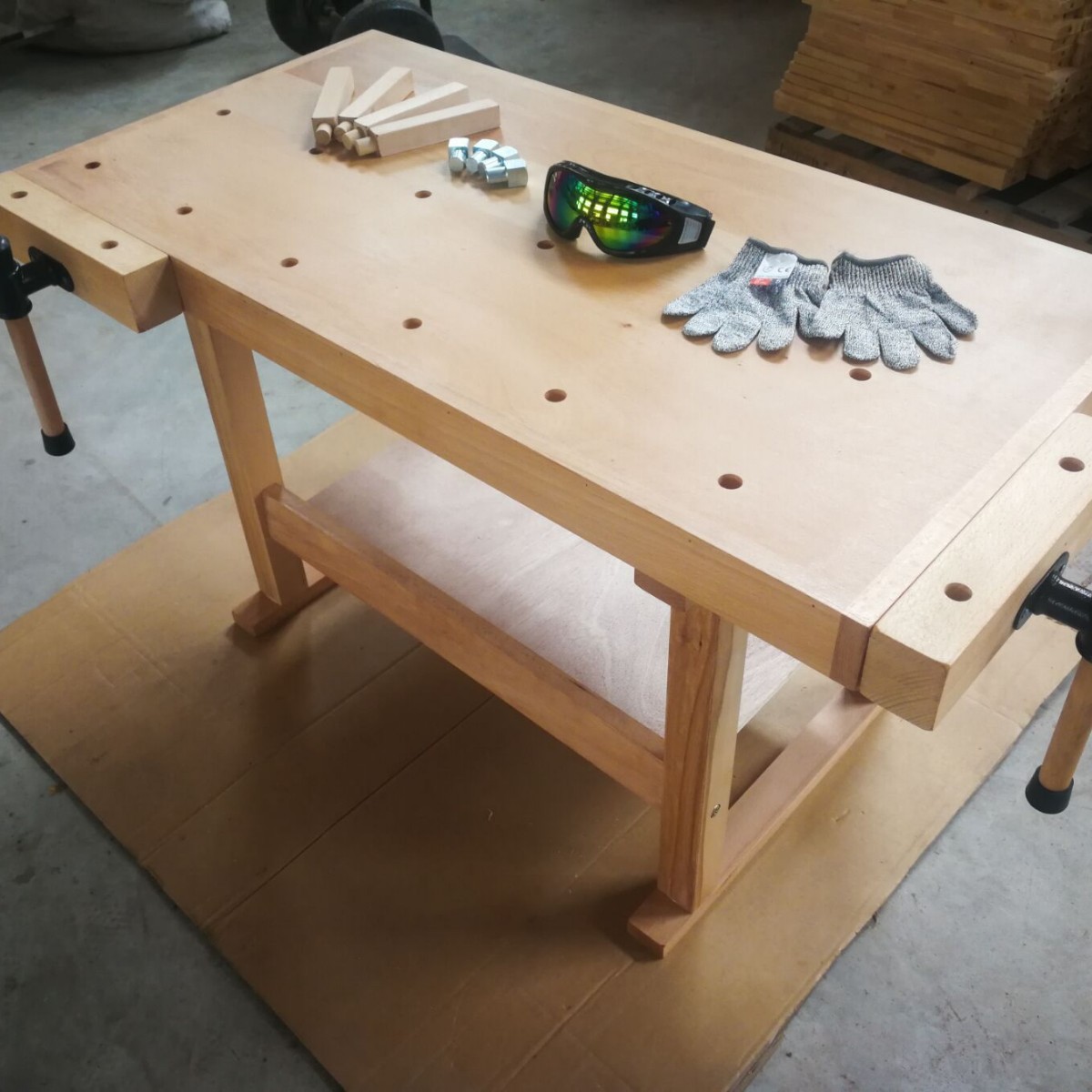 进口榉木木工桌教学家用木工房操作台实木桌字创意实木工作台现货