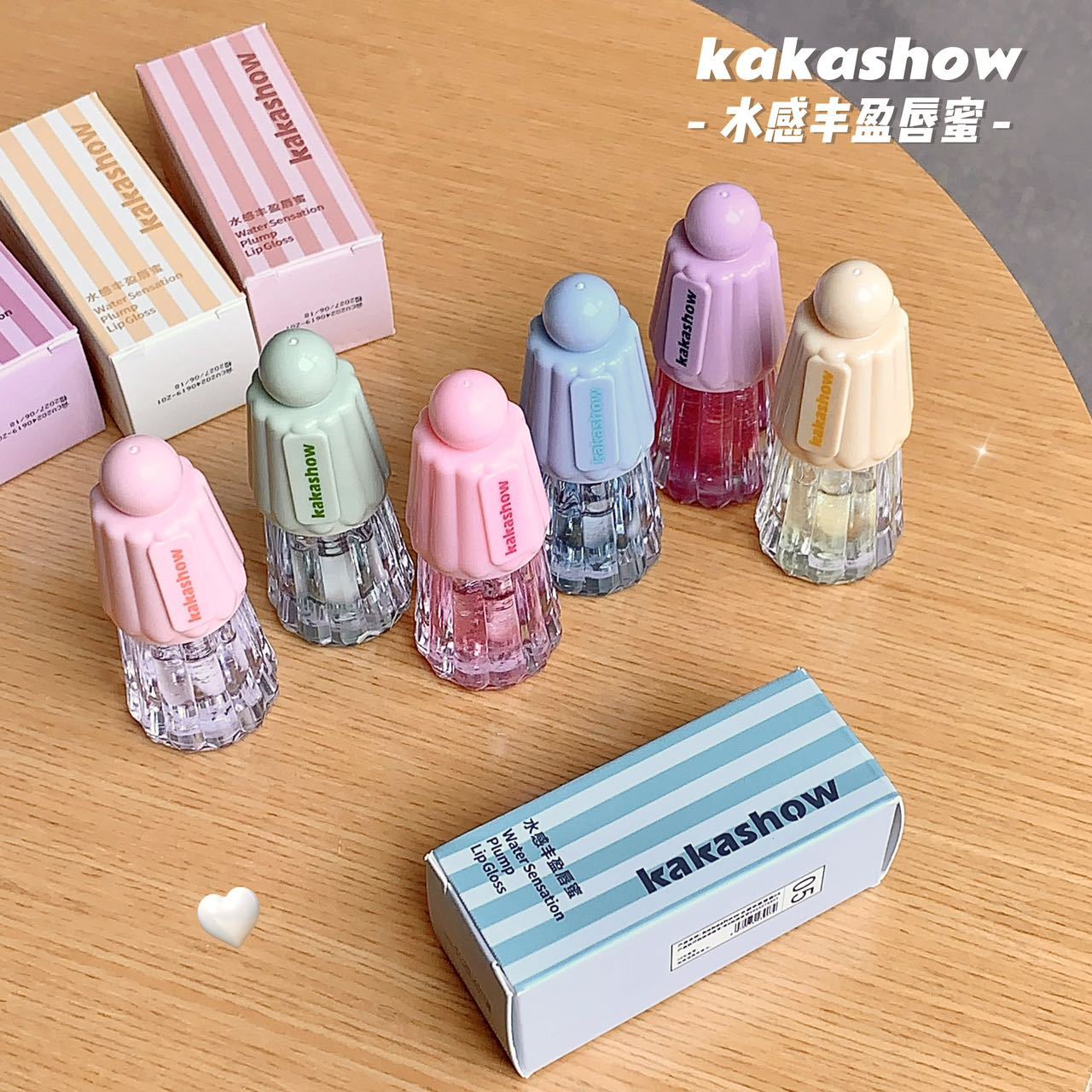 kakashow水感豐盈唇蜜水潤光澤自然嘟嘟唇輕盈顯嫩甜欲唇蜜玻璃唇