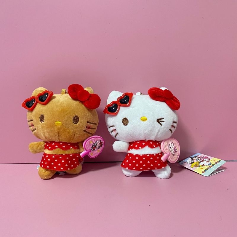 新款夏威夷草裙kitty挂件关岛限定黑皮冲浪公仔书包钥匙 扣包挂饰|undefined