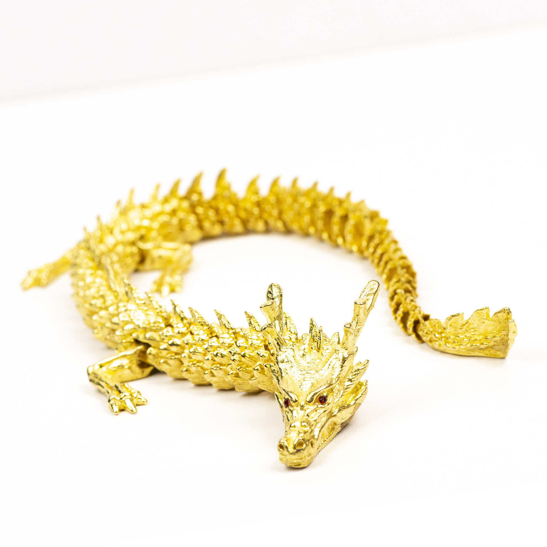 Dragón de oro de latón móvil dragón chino dragón de plata 3D dragón decoración antigua Zodiaco cobre dragón artesanía colección regalo