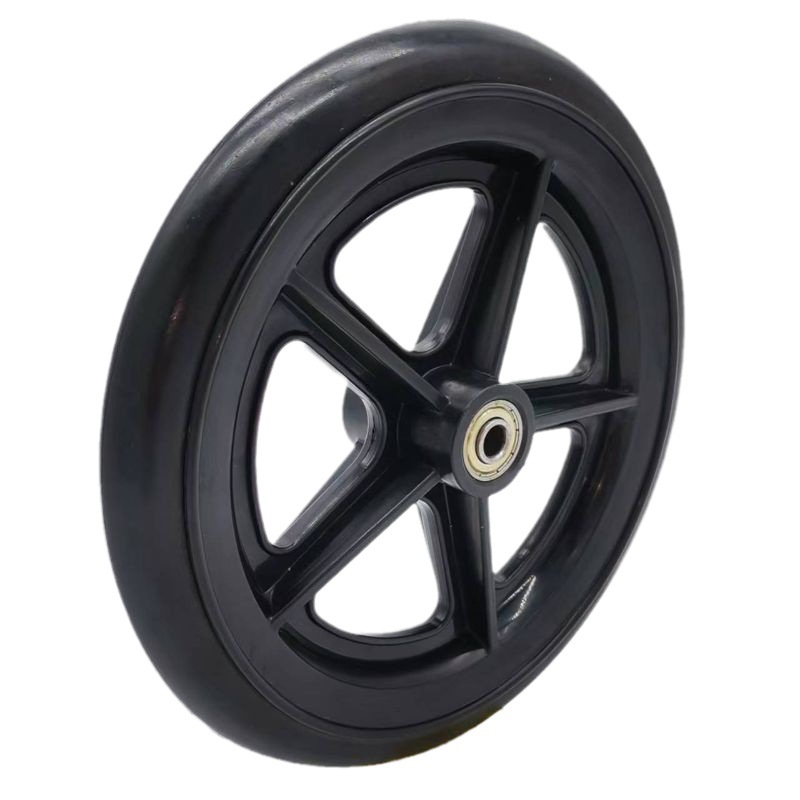工厂销售8英寸实心橡胶轮  8寸轮椅转向轮前轮耐磨静音脚轮小轮胎