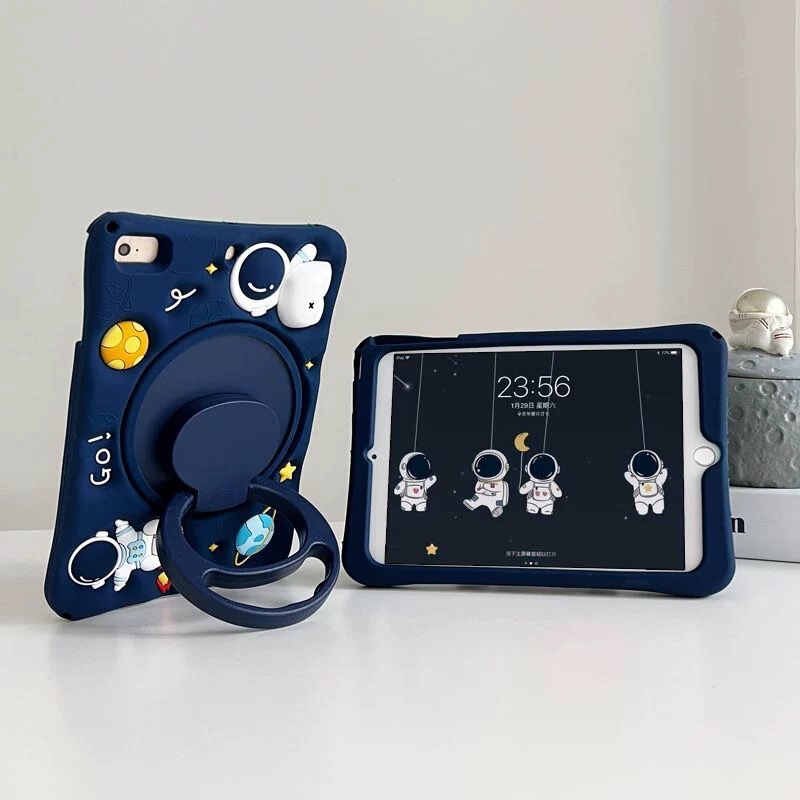 Three-Dimensional Pinch Astronaut Ipad10 Tablet Protective Cover 360 Rotation Stand Mini6 Cartoon Anti-Fall Suitable Three-Dimensional Pinch Astronaut Ipad10 Tablet Protective Cover 360 Rotation Stand Mini6 Cartoon Anti-Fall Suitable