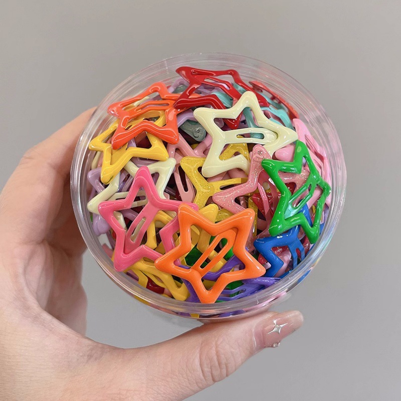 Color para niños lindo pequeño bb clip niña flequillo clip de cabello roto horquilla para bebé tocado de niña estrella horquilla