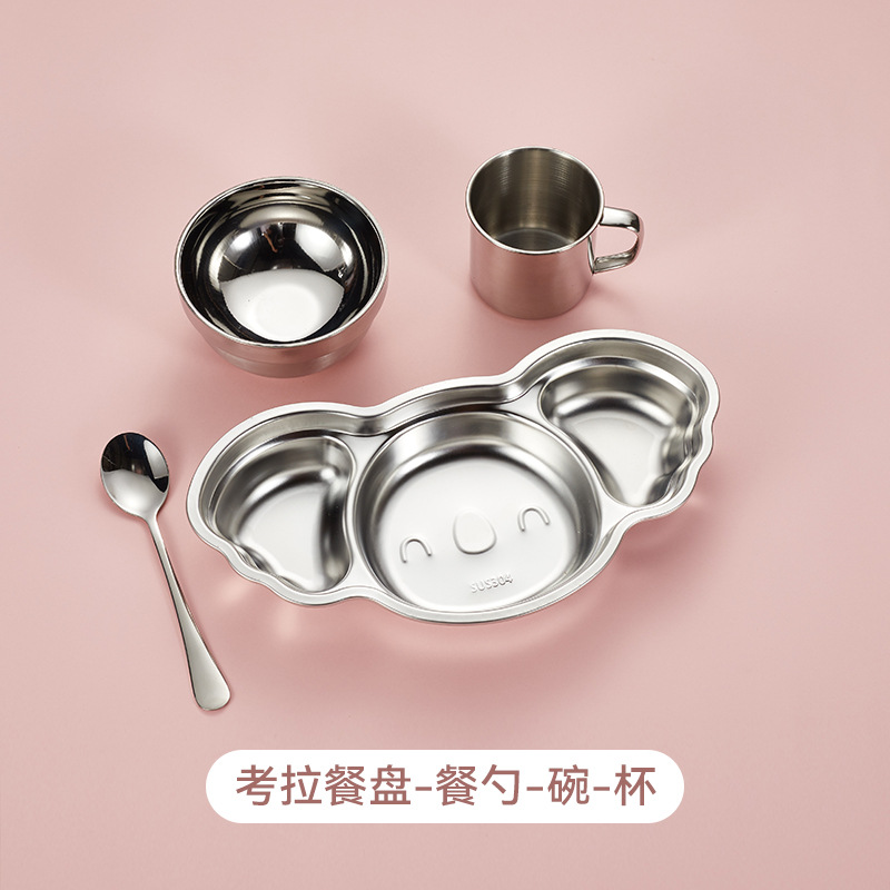 코알라 디너 플레이트에는 스푼 + 수프 그릇 + 컵이 함께 제공됩니다.