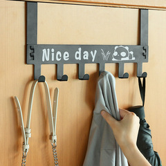 Door back storage rack wholesale iron load-bearing hole-free wall-mounted removable black coat door back storage rack