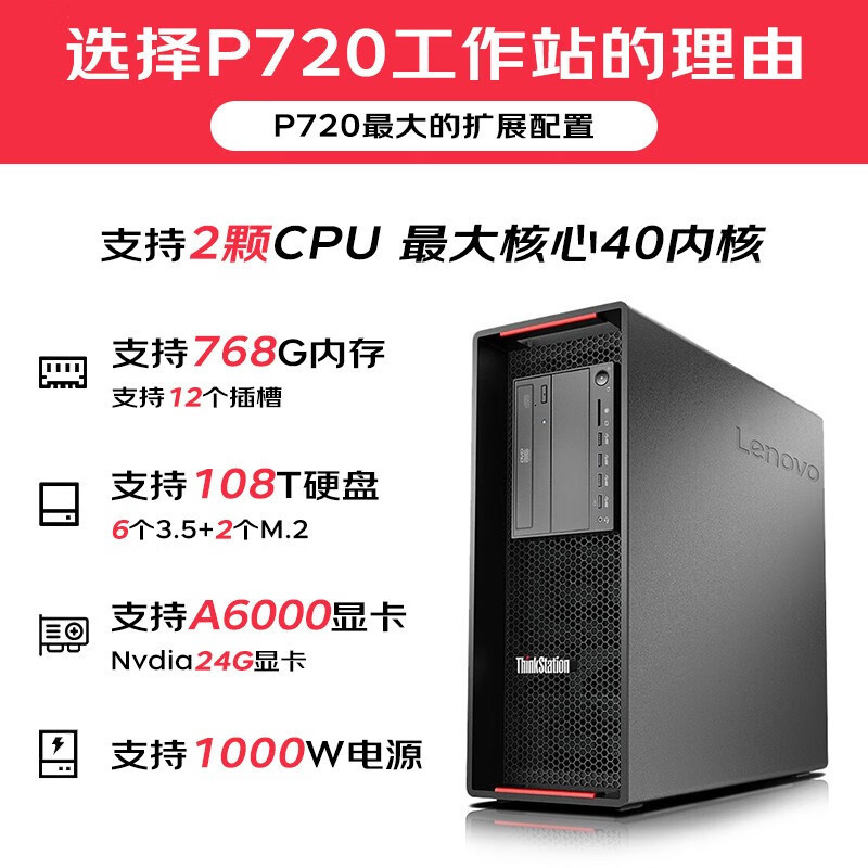 Lenovo [Workstation] [P720] Ai Computer Host Desktop Gpu Server Picture