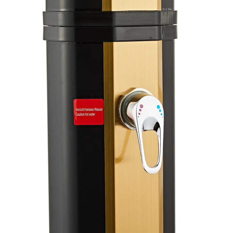 35L resistente a los rayos UV cepillado columna de ducha solar con válvula de interruptor piscina